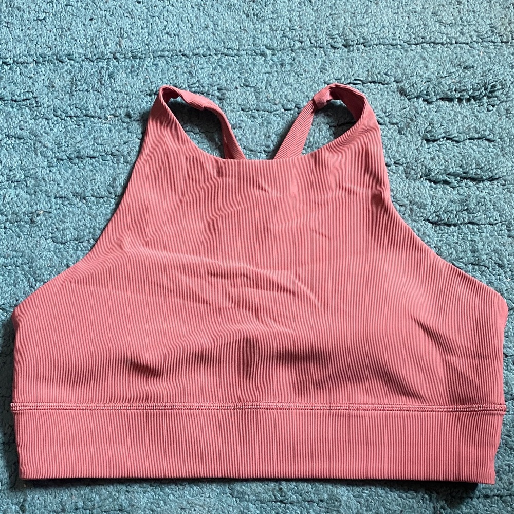 Lululemon Athletica Coral High-Neck Sports Bra